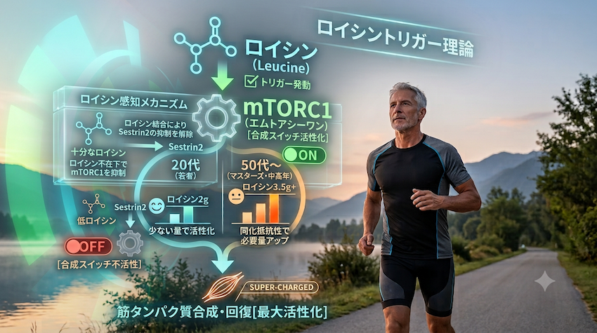 BCAAでロイシンが中高年には必要なイラスト図