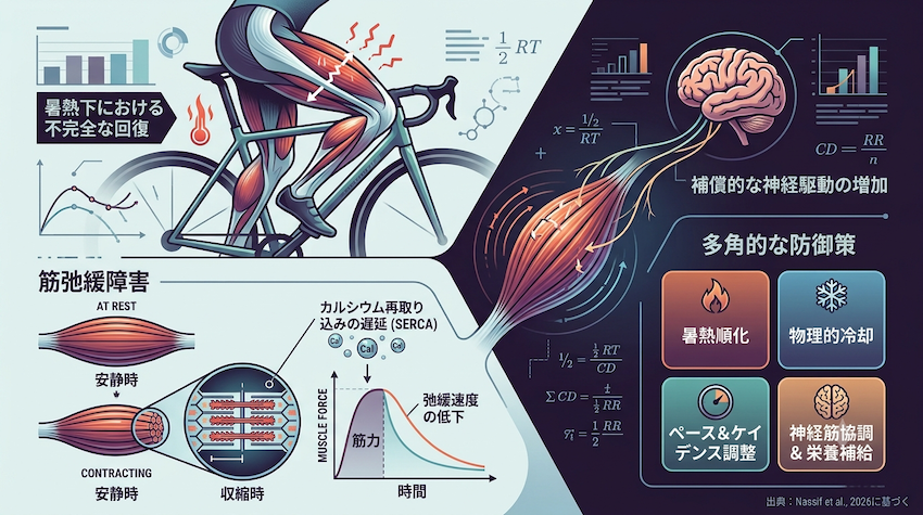 暑熱下における筋肉の弛緩のイラスト図