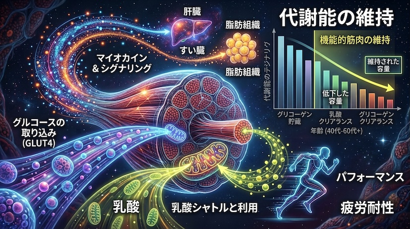 筋肉内の代謝の模式図