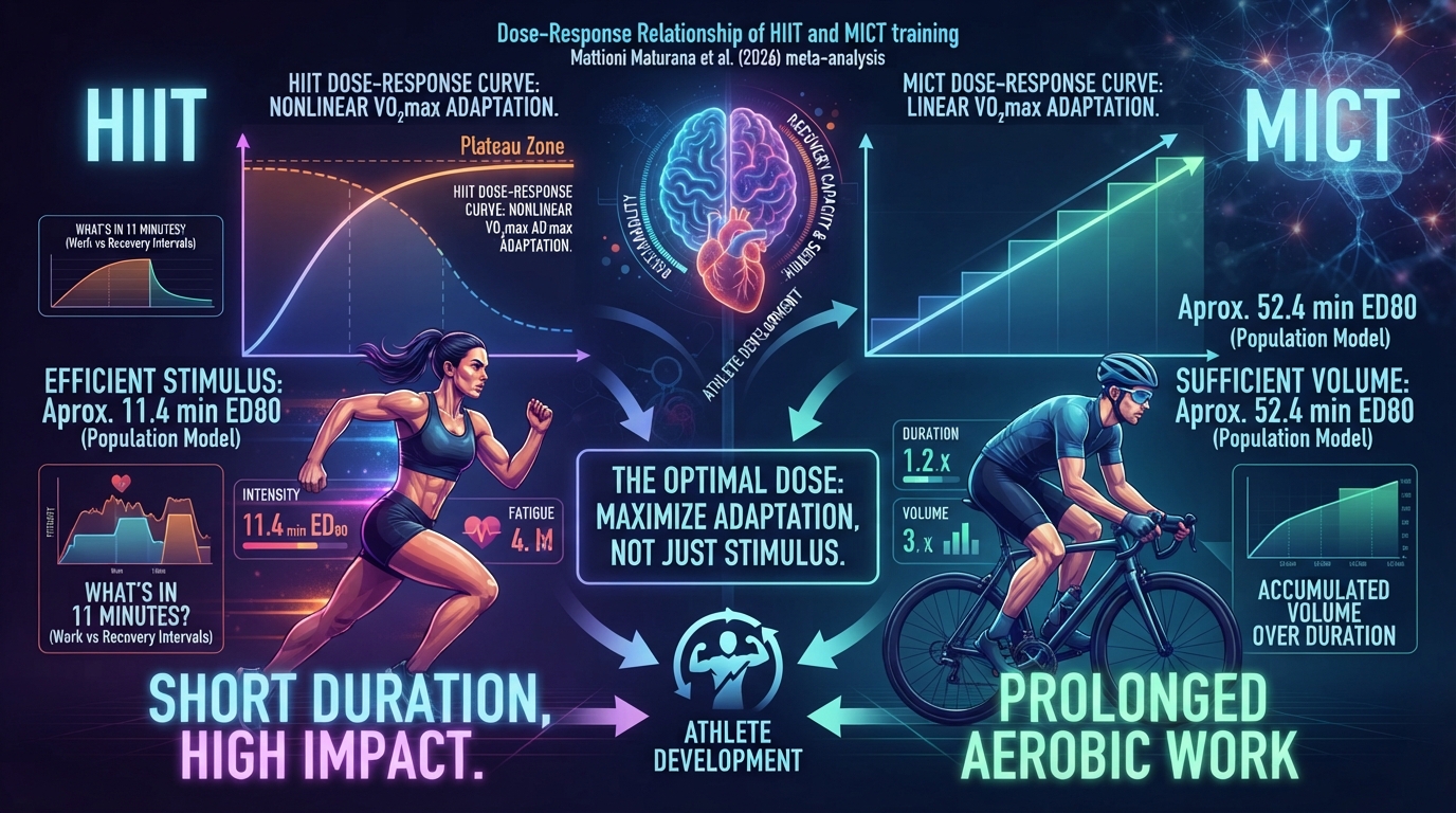 HIIT and MICT exercise duration and training effects