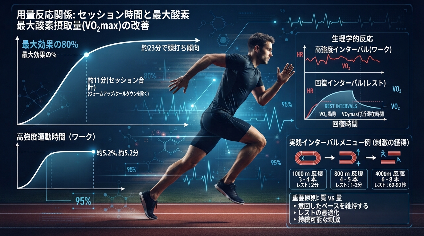 ランニングで行うインターバルトレーニングとVO2max改善のための運動時間